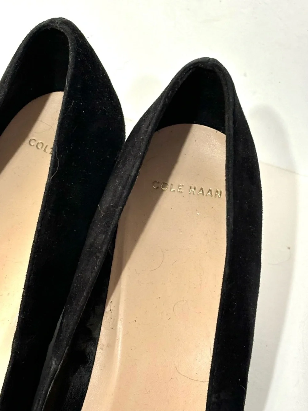 Cole Haan Womens Lainey Pump Size 10 B Black Suede Wedge Heel Dress Shoe